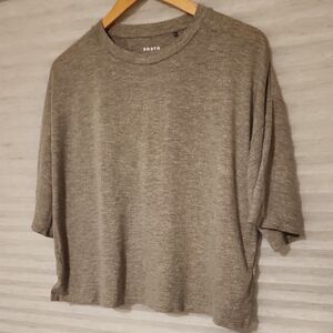Boden Heathered Gray Sparkle Linen Tee